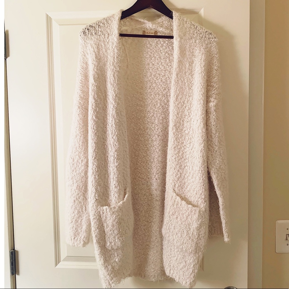 NWOT Cozy White Pocket Cardigan